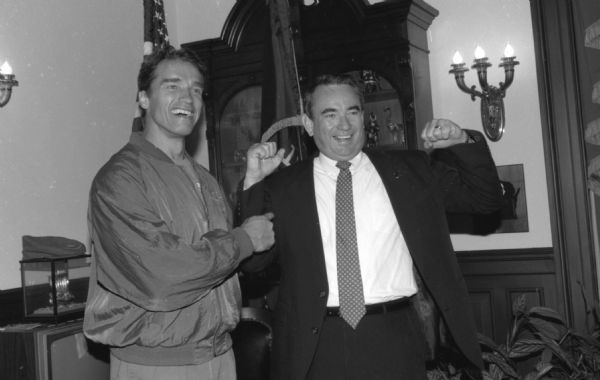 1990 - Arnold Schwarzenegger and Gov. Tommy Thompson